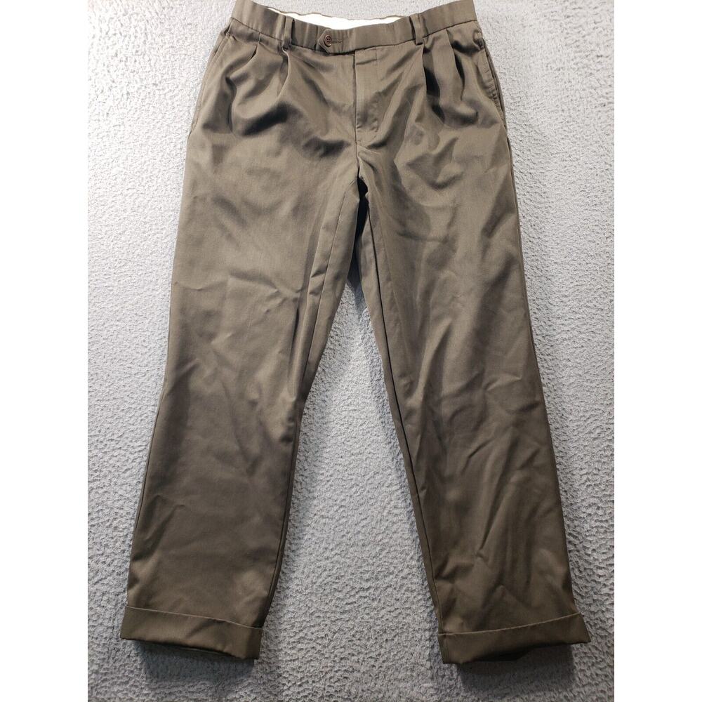 Brooks Brothers Pants Men's 33x30 Green Madison Fit 346 Wool Stretch Straight